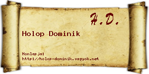 Holop Dominik névjegykártya